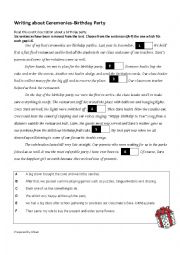 English Worksheet: Ceremonies: Birthday Party