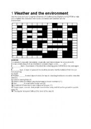 a crossword about environment