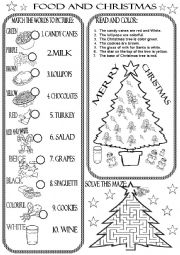 English Worksheet: FOOD AND CHRISTMAS