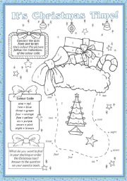English Worksheet: Christmas Stocking