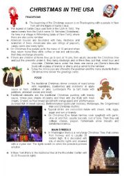 English Worksheet: Christmas in the USA