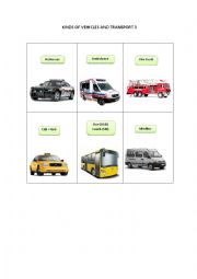 English Worksheet: KINDS OF VEHICLES AND TRANSPORT 3