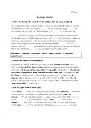 English Worksheet: language review for 3rd level