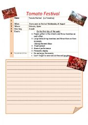 English Worksheet: TOMATOE FESTIVAL