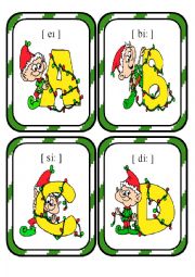 English Worksheet: Christmas Alphabet Flashcards Part 1