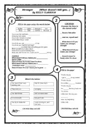 English Worksheet: Stronger (What doesnt kill you makes you stronger) by KELLY CLARKSON