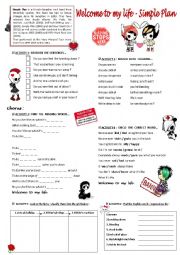 English Worksheet: Welcome to my life - Simple Plan