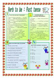 English Worksheet: VERB TO BE: PAST SIMPLE