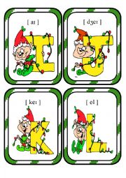 English Worksheet: Christmas Alphabet Flashcards Part 2
