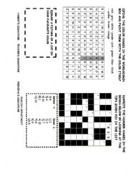 English Worksheet: colors, numbers,puzzle