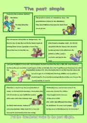 English Worksheet: The  past simple  (regular/irregular) short stories