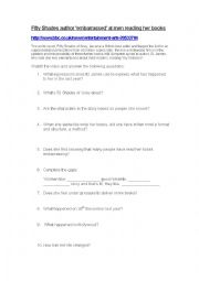 English Worksheet: 50 Shades of Grey: video worksheet on BBC interview with book writer EL James