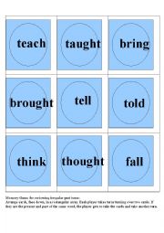 English Worksheet: Memory Game to review irregular past tense