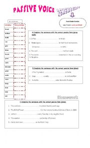 English Worksheet: Passive voice