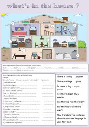English Worksheet: whats in the house?