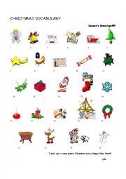 English Worksheet: Christmas Vocabulary