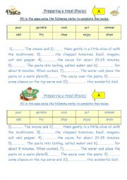 English Worksheet: three level activity   (  Making a meal)
