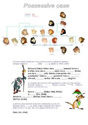 English Worksheet: Possesive case with the Lion King