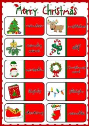 English Worksheet: Merry Christmas - dominoes