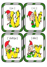 English Worksheet: Christmas Alphabet Flashcards Part 4