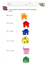 English Worksheet: Colours and Rhymes