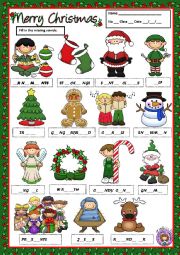 English Worksheet: XMAS VOCABULARY