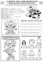 English Worksheet: LETS GO SHOPPING!