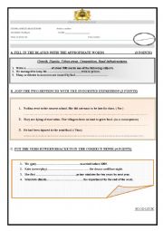 English Worksheet: Second year Bac quiz