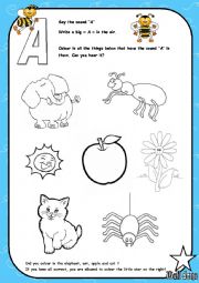 English Worksheet: Alphabet - Letter A Activity