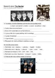 English Worksheet: The Beatles