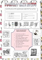 English Worksheet: Yoghurt cake recipe