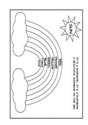 English Worksheet: The Rainbow Colors Song