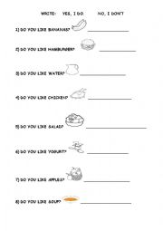 English Worksheet: do you like?