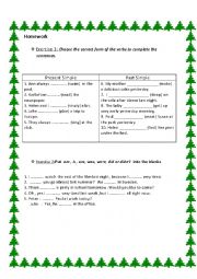 exercise for simple present and simple past