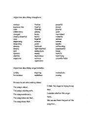 Adjectives describing atmosphere