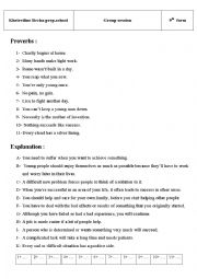 English Worksheet: group session or 9th form (Tunisian school) 