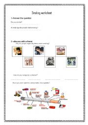 English Worksheet: smoking 