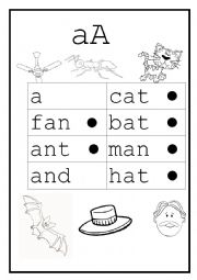 Short A phonic worksheet