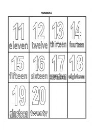 English Worksheet: numbers