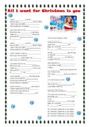 English Worksheet: All I want for Christmas is you - Mariah Carey