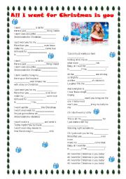 English Worksheet: All I want for Christmas is you - Mariah Carey