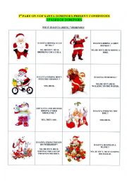 English Worksheet: Santa dominoes - present continuous - part 1 on 5