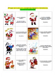 English Worksheet: Santa dominoes present continuous - part 2 on 5