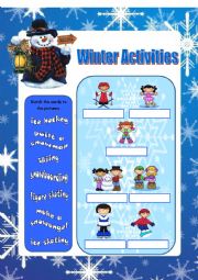 English Worksheet: Winter Activities