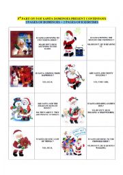 English Worksheet: Santa dominoes - present continuous - 3rd part on 5