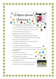 English Worksheet: A Charlie Brown Christmas- Film part  3/3