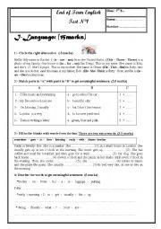 English Worksheet: 7th form test