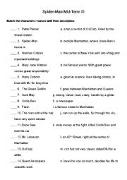 English Worksheet: Spider-Man