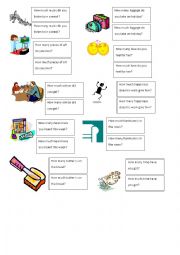English Worksheet: Much versus Many matching activity Part 2