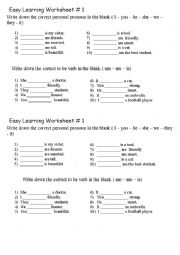 English Worksheet: To be 